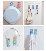 Multifunctional washbasin hook punch free and mark free cartoon hook toilet basin storage rack