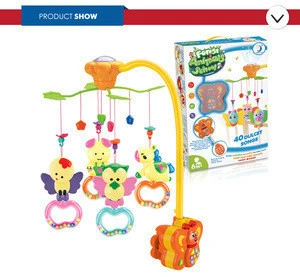 Music cute animal plastic mobile baby bed bell toy for sleep