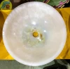Natural stone white onyx circular round sinks and other stone sinks