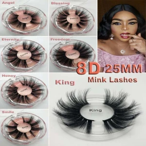 New 3d Mink Eyelashes 25mm Long Mink Eyelash 8D Dramatic Thick Mink Lashes Handmade False Eyelash Eye Makeup