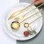 Import New Arrival Elegant Food Grade 4pcs Sets Stainless Steel Flatware Spoon Fork Knife Cutlery Set with Pouch Package from China