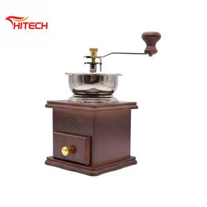 New arrival manual coffee grinder wood part flat burr