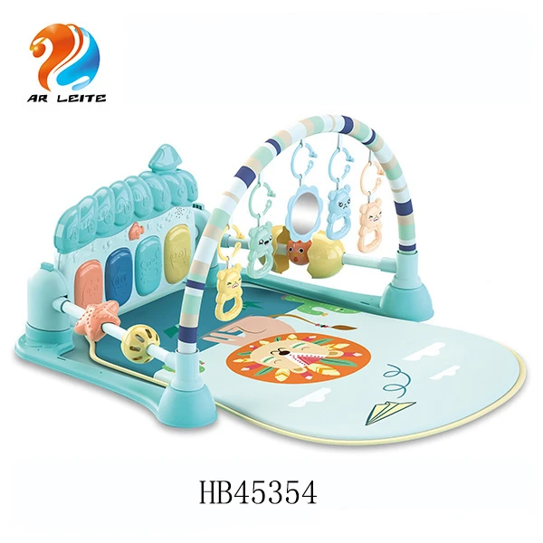 New color safety educational electric pedal piano baby activity gym comfortable play mat with mirror