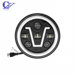 New Design 6000K High Low Flashing Projector 7 Inch Round Headlight Led For Jeep Wrangler