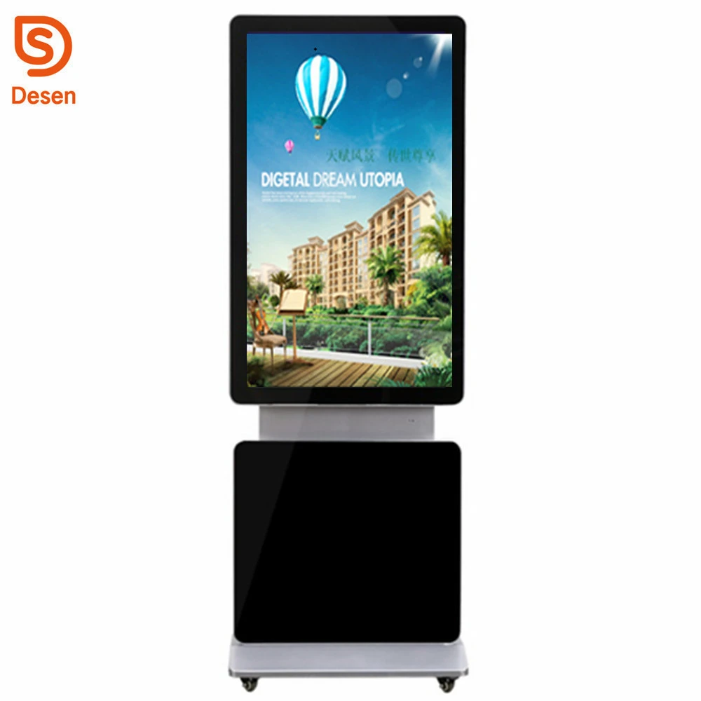 new design advertising rotating floor stand player six video media ad player