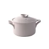New Design Cookware Large Capacity White Porcelain Cooking Pot Ceramic Warmer Casserole For Kitchen Restaurant