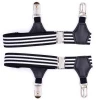 new design custom white black stripe shirt garter belt sock suspenders for men