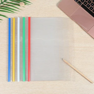 New design fashion custom simple clear PP report cover file pumping rod file plastic business folders