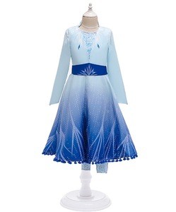 New Design Frozen 2 Elsa Dress Little Girl Costumes Fordisney Princess Cosplay BX1655