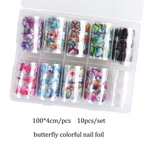 New design nail art foil product butterfly nail foil transfer  10pcs/set