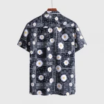 New fashion funny styles printing flower pattern beach men shirts casual summer