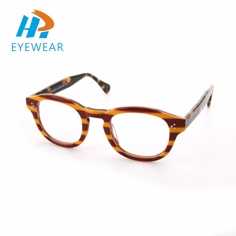 New Fashion Handmade Stripe Print Spectacle Frames