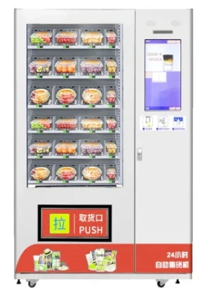 New Healthy Food Lifted Fresh Fruit Salad Elevator Vending Machine with Microwave Oven