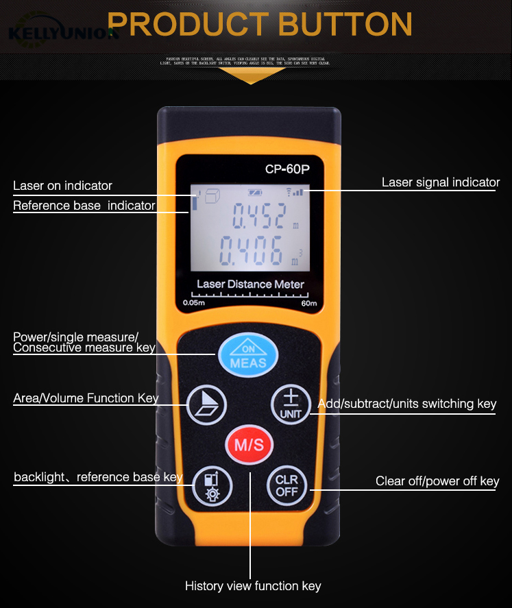 New LCD with Backlight laser distance meter rangefinder build Engineering Measurement measure device test tool