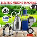 New Milker Electric Piston Milking Machine For Cows Bucket Farm Stainless Steel