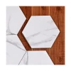 New model carrara natural marble stone effect ceramic white hexagon living room floor tile