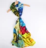 New Oil painting silk scarf digital printing high grade silk satin shawl scarf