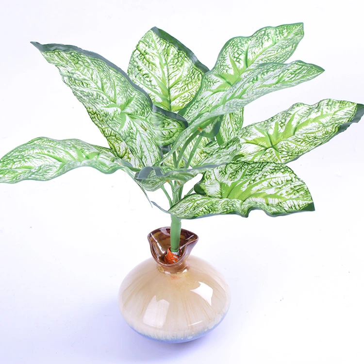 New style wholesale 9-pronged taro leaves simulation home decoration artificial green leaves