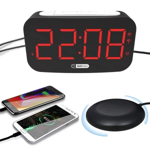 New type multifunctional large LED display alarm clock bed shaker usb charger desktop alarm clock