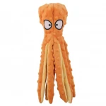 No stuffing plush dog toy funny squeaky octopus dog plush toy blue soft pet dog toy