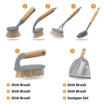 ODM OEM TPR & Bamboo Series Mini Broom Floor Sweeper Table Cleaning Brush floor brooms and brushes sweeping broom for home