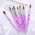 OEM  100% Pure Kolinsky Hair Acrylic Handle  Acrylic nails art Nail Brush with custom logo kolinsky nail brush germany