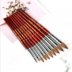 OEM 100% Pure Kolinsky Hair Acrylic Nail Art Brush  size 2-16 nail brush with wooden handle
