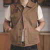 OEM custom vintage multi pocket military canvas hunting vest
