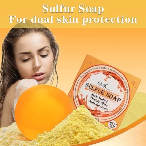 OEM Natural Sulfur Soap for Itch Relief, Acne Treatment Cleaner Bar Soap