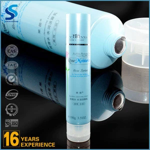 OEM supplier soft touch squeeze PE plastic cosmetic tubes for tanning lotion tube with snap-on flip top caps