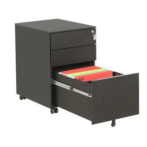 Office Furniture Equipment Pedestal Mobile Cabinet With Wheels Metal Dress Room Storage Workwear Locker