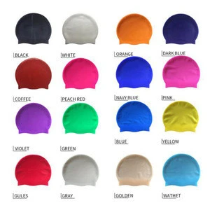 Original Factory Hot Sale Colorful Customized Logo Printed Silicone Swim Cap for Adult