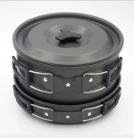 Other Camping hiking accessories 4-5 Person Aluminium Alloy titanium mess kit Cooking Set titanium Outdoor camping cookware
