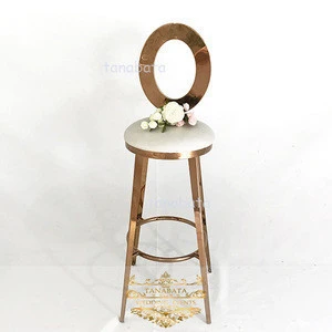 Party and wedding stainless steel high metal wholesale bar stool chair