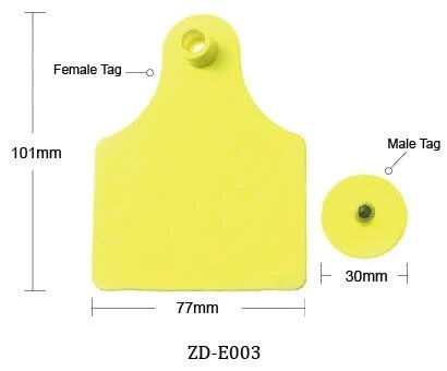 Passive UHF Impinj Monza R6  RFID TPU Animal Ear Tag for Cattle Management