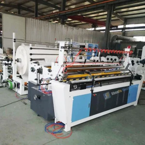 perforating toilet tissue paper towel roll slitting and rewinding machine