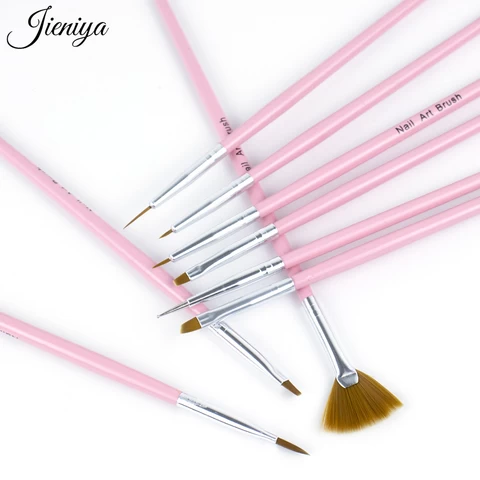 Pink Acrylic Brush Size 8 Nail Uv Gel Dust Cleaning Brush Point Nail Design Painting Pen Nail Set Brush