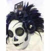 Plastic devil ghost king mask with feather and skull decoration