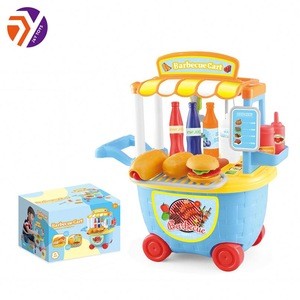 Plastic Happy House McDonald&#39;s Shop Trunk Play Set Toy With Cart