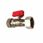 Plated Nickel Brass Water Meter Ball Valve with Butterfly Handle