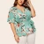Import Plus Size V-neck Printing Shirt Waist Belt Loose Tops Chiffon Blouse Shirt for Women from China