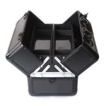 Popular Black strong double open aluminum abs makeup tool display jewellery case
