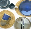 Popular Excellent Houseware Italian Graceful Hotel Henan Ceramic Dark Blue Artistic Dinnerware Set