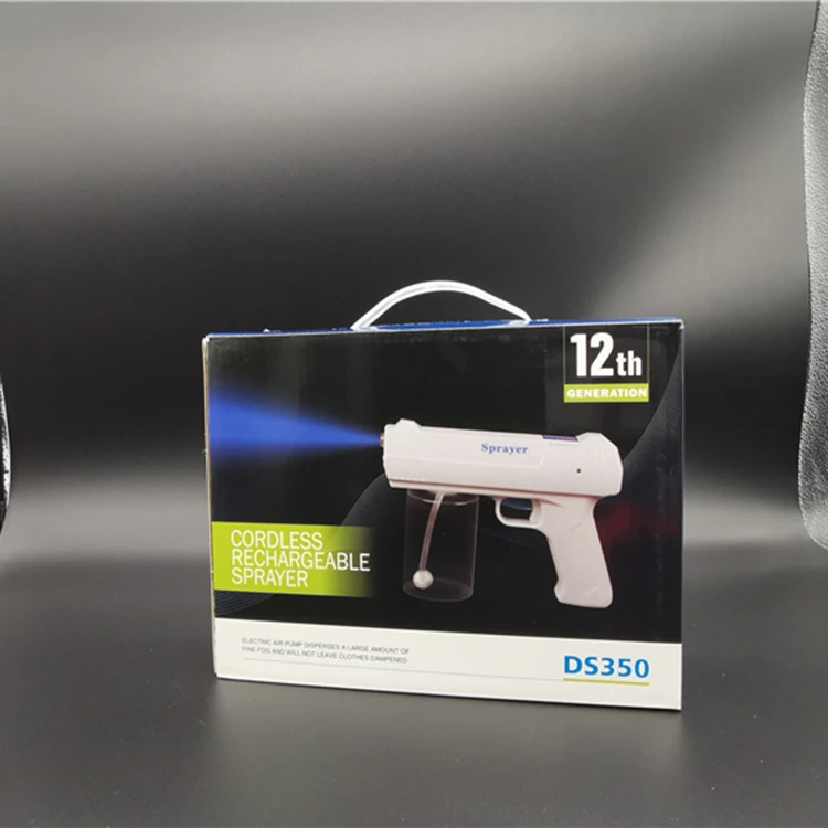 Portable cordless nano mist sprayer gun electric atomizer spray machine Blue ray disinfecting wireless spray gun