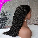 Preplucked  natural hairline Mink Brazilian human hair lace wigs 100% virgin human hair transparent lace deep wave full lace wig
