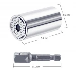 Professional 7mm-19mm Universal Socket Wrench Gator Grip Tool Sets With Power Drill Adapter Best Gift