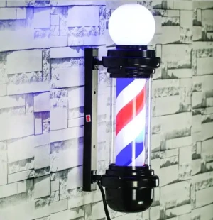 Professional custom logo turn light large barber shop sign pole with ball for salon