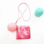 promotion unique pvc glitter transparent card holder bags, Cute Laser Translucent Foldable portable  ID Card Holder Wallets