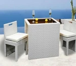 Promotional custom make outdoor aluminum/steel frame rattan wicker cube set for garden patio use