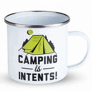 promotional gifts FDA approved logo custom camping enamel tin mug wholesale